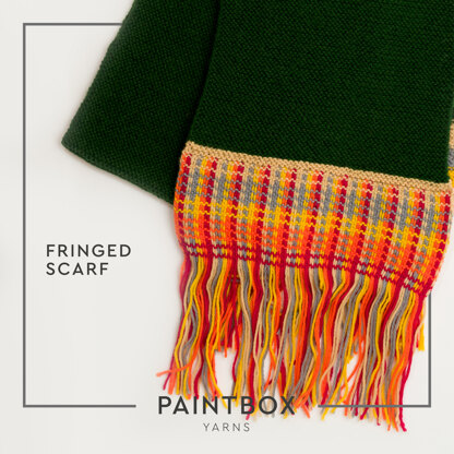 Fun Fringed Scarf - Free Knitting Pattern in Paintbox Yarns 100% Wool Worsted - Free Downloadable PDF