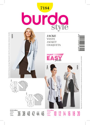 Burda Style Blouse Sewing Pattern B7184 - Paper Pattern, Size 10-20