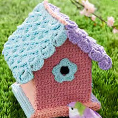 Yarn-Bombed Birdhouse in Lily Sugar 'n Cream Solids