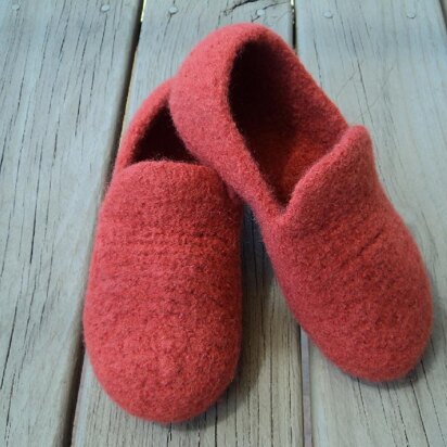 Loafer Slippers Felted Knit for Women - knitting pattern