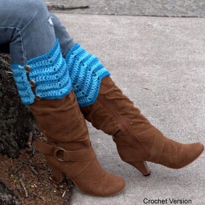 Knit And Crochet Boot Toppers in Plymouth Yarn Galway Sport - F636