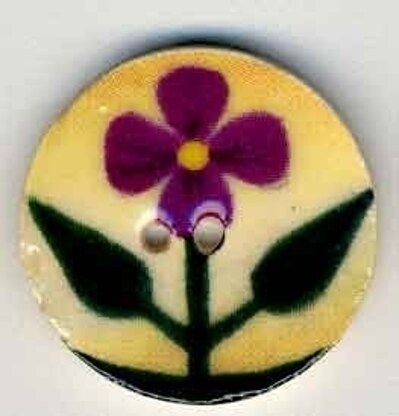 Mill Hill Button 87019 - Purple Violet on Beige