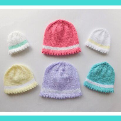 Picot Edge Baby Hats