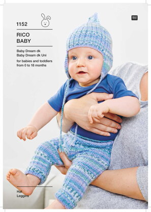 Leggins & Hat in Rico Baby Dream Luxury Touch Uni DK - 1152 - Downloadable PDF