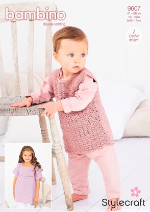 Crochet Cabbage Patch Dress in Stylecraft Bambino DK - 9607 - Downloadable PDF