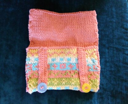 Knitted fairisle clutch bag