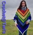 Textured Stripes Rainbow Mosaic Poncho
