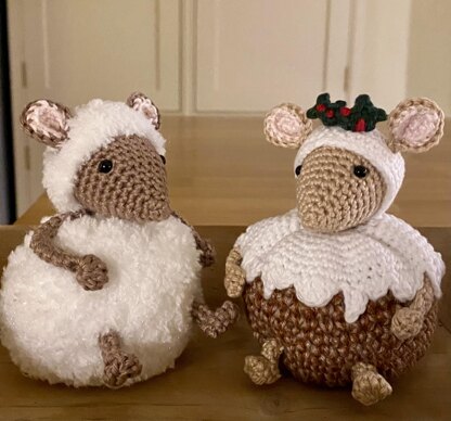 Plum Pudding Mouse and Snowball Mouse