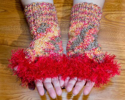 Plaited Fingerless Gloves