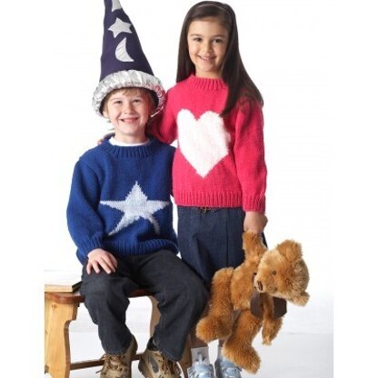 Heart and Star Pullover in Bernat Super Value