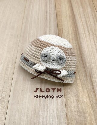 Sloth Beanie for Preemie and Doll Hat by Kittying