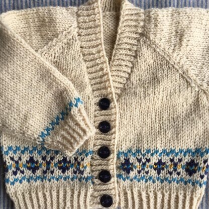 Fair Isle Cardigan and Bonnet