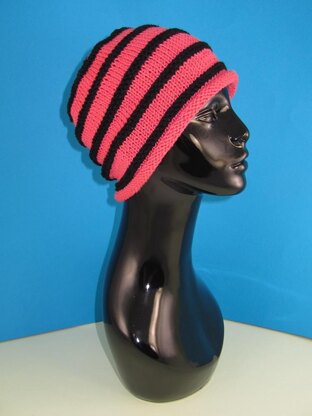 Stripe Roll Brim Beanie