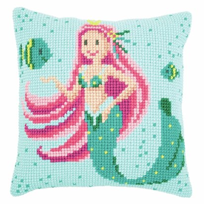 Vervaco Cross Stitch Kit: Cushion: Mermaid - 40 x 40cm