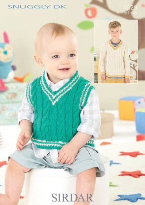 Boys Sweater and Baby Tank Top in Sirdar Snuggly DK - 4529 - Downloadable PDF