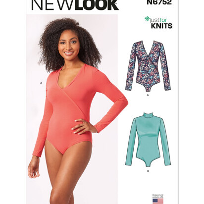 New Look Misses' Knit Bodysuits N6752 - Paper Pattern, Size A (XS-S-M-L-XL)