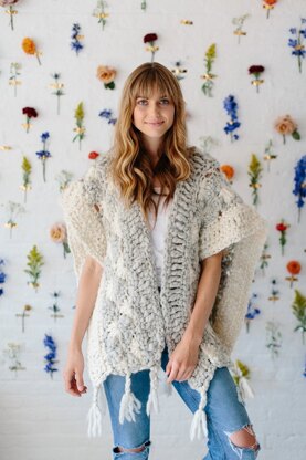 Starburst Cloud Poncho in Knit Collage Spun Cloud - Downloadable PDF