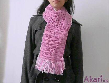 Heart Scarf with fringes in 2 colors_ L06