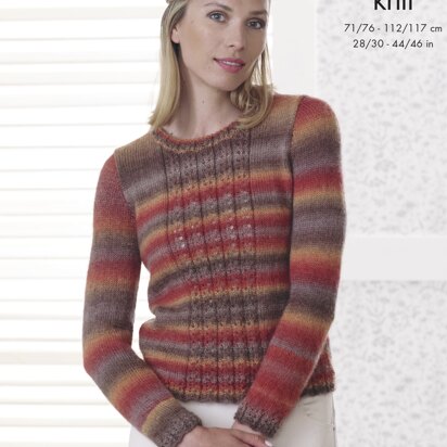 Sweater & Edge to Edge Jacket in King Cole Riot DK - 4682 - Downloadable PDF