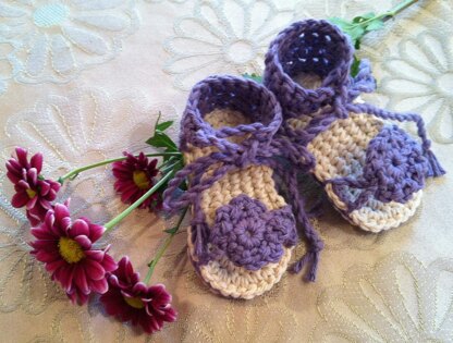 Purple Flower Tie Sandals