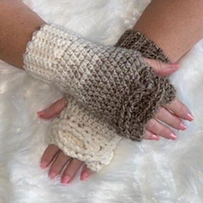 Lazy Cables Fingerless Gloves