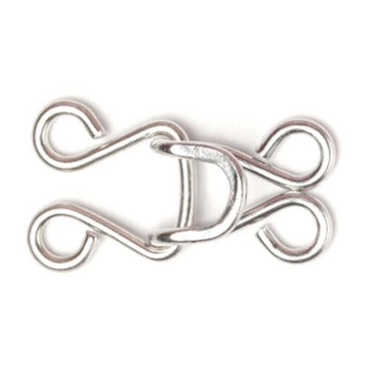 Hemline Hooks and Eyes: Nickel: Size 13