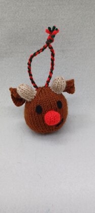 PDF Christmas Bauble DK Knitting Pattern EASY Hanging Ornament Decoration 4designs Charity knit Christmas Eve Box Robin Elf Reindeer festive