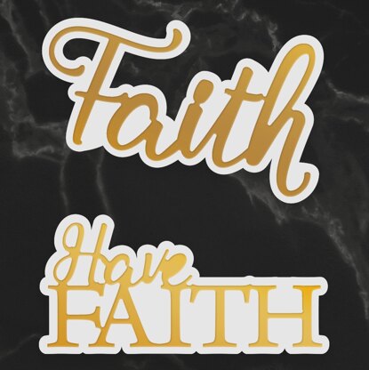 Artdeco Creations Couture Creations Sentiment Mini Dies 2/Pkg - Have Faith 1.9"X1.9"