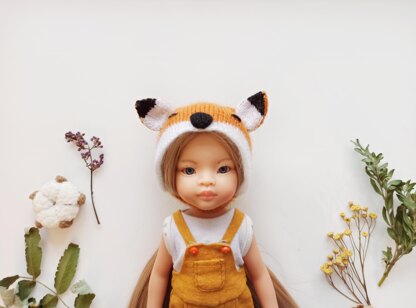 Fox helmet for toy or doll