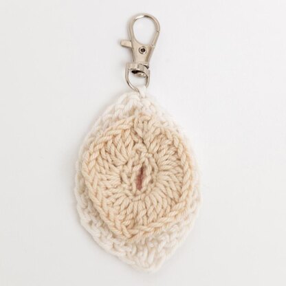 Made with Love,  Sex Education Vulva Keyring - Crochet Pattern in Paintbox Yarns Cotton DK