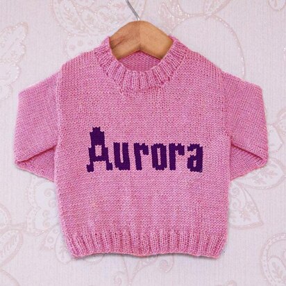 Intarsia - Aurora Moniker Chart - Childrens Sweater