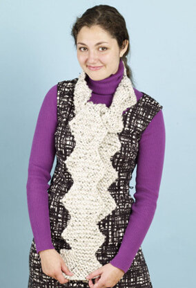 Zig Zag Remix Scarf in Lion Brand Hometown USA Solid - 81019B