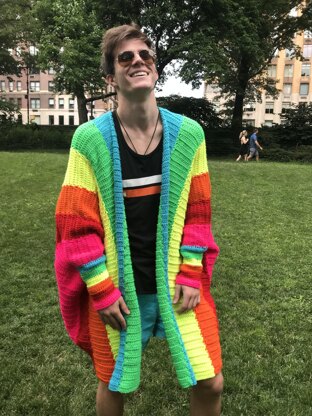 Long rainbow outlet cardigan