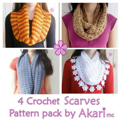 Four Crochet Circle Scarves Patterns_ PCS1