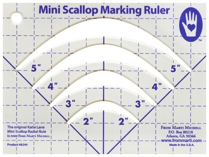 Marti Michell Ruler Mini Scallop 2in 3in 4in 5in Quilting Template