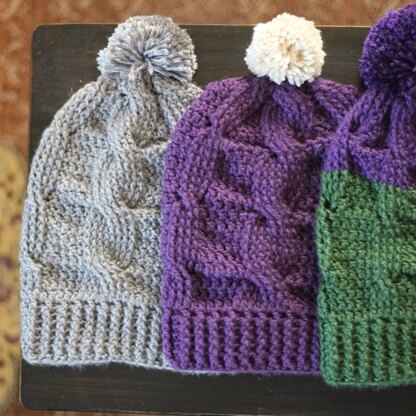 Slouchy Cable Beanies