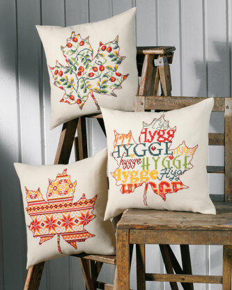 Permin Hygge Leaf Cushion Cross Stitch Kit - 40x40cm