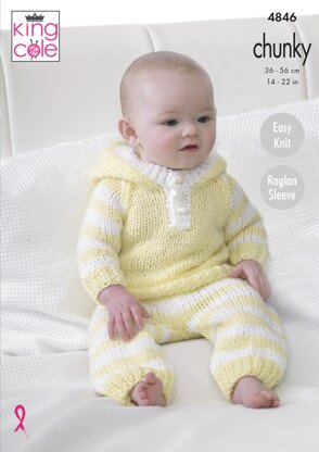 All-in-One, Hoody, Pants and Hat in King Cole Chunky - 4846 - Downloadable PDF