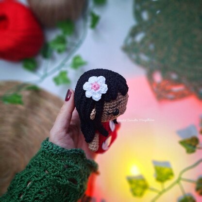 🌺 Lilo-Inspired Amigurumi Pattern (Red Dress) – Digital PDF 🧶