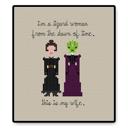 Jenny and Vastra In Love - PDF Cross Stitch Pattern