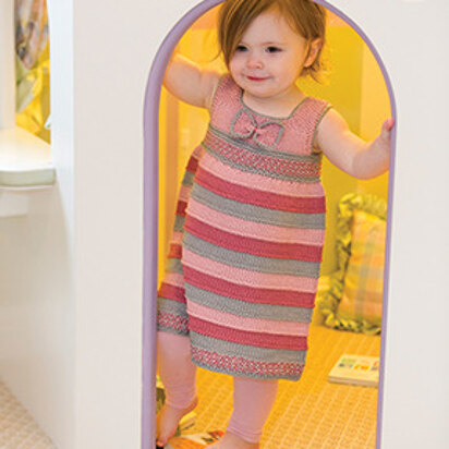 Little Bow Peep Striped Dress & Headband in Tahki Yarns Cotton Classic