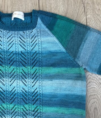 4 Ply Raglan Sweater with Eyelet Panels