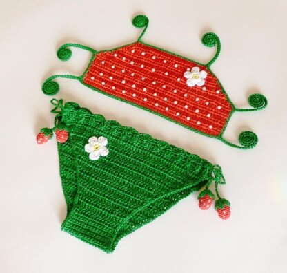 STRAWBERRY bikini, two pieces swimsuit