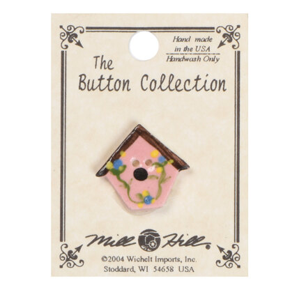 Mill Hill Button 86174 - Pink Birdhouse