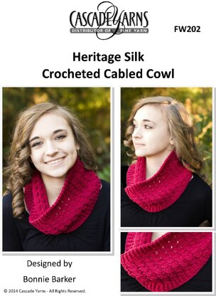 Crocheted Cabled Cowl in Cascade Heritage Silk - FW202