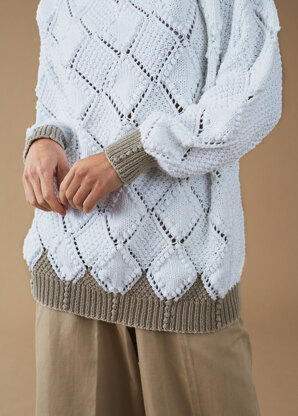 Barra Sweater - Knitting Pattern For Women in Debbie Bliss Cotton DK