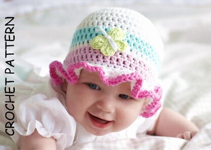 Crochet Hat Pattern, 'Ruffles'