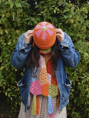 Crocheted flower top hat