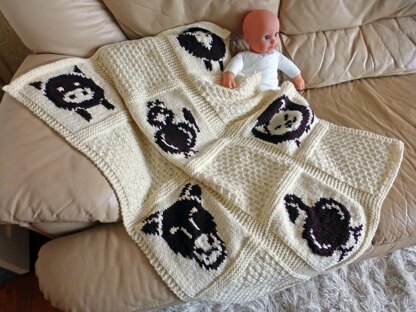 Farmyard Animals Baby Blanket Knitting pattern by Sleake Knits | LoveCrafts