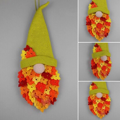 Autumn Gnome for doors & walls - simple from scraps of yarn